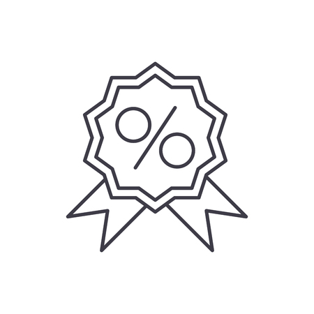 Store discounts line icon concept. Store discounts vector linear illustration, sign, symbolのイラスト素材