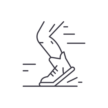 Sport running line icon concept. Sport running vector linear illustration, sign, symbolのイラスト素材