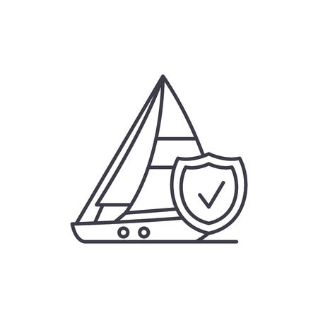 Travel insurance line icon concept. Travel insurance vector linear illustration, sign, symbolのイラスト素材