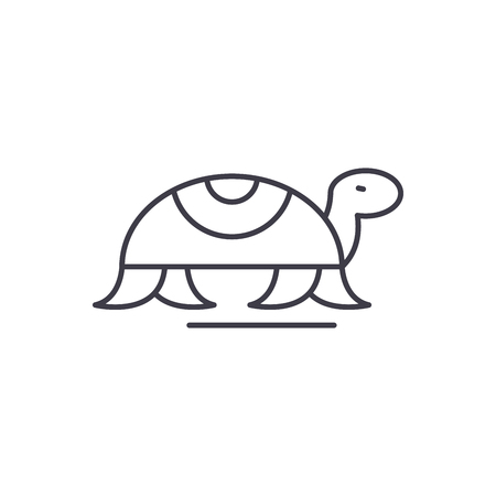 Turtle in motion line icon concept. Turtle in motion vector linear illustration, sign, symbolのイラスト素材