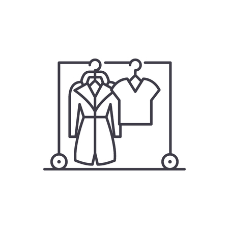 Wardrobe line icon concept. Wardrobe vector linear illustration, sign, symbolのイラスト素材