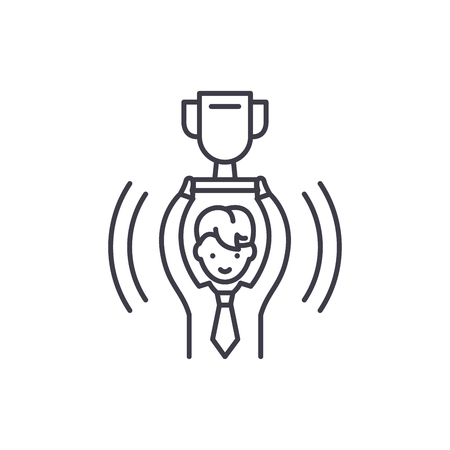 Winner line icon concept. Winner vector linear illustration, sign, symbolのイラスト素材