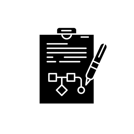 Planning concept black icon, concept vector sign on isolated background. Planning concept illustration, symbolのイラスト素材