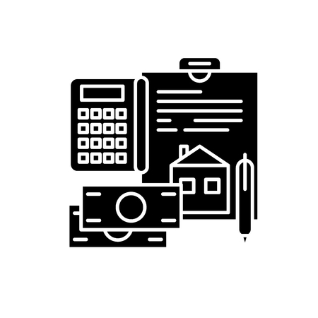 Personal expenses black icon, concept vector sign on isolated background. Personal expenses illustration, symbolのイラスト素材
