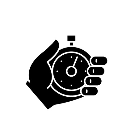 Business controlling black icon, concept vector sign on isolated background. Business controlling illustration, symbolのイラスト素材