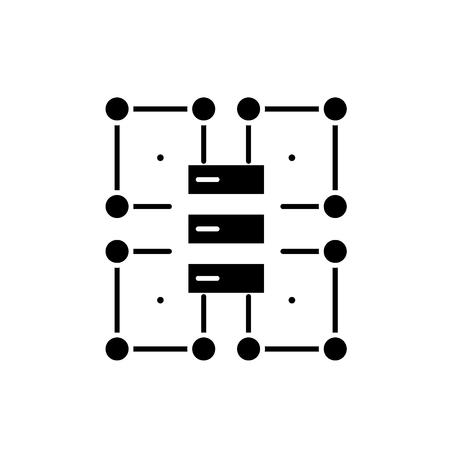 Organization structure black icon, concept vector sign on isolated background. Organization structure illustration, symbolのイラスト素材