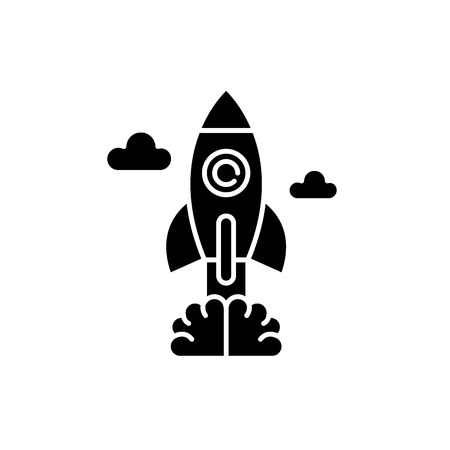 Exploration black icon, concept vector sign on isolated background. Exploration illustration, symbolのイラスト素材