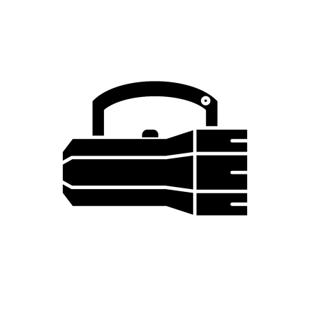 Lamp post black icon, concept vector sign on isolated background. Lamp post illustration, symbolのイラスト素材