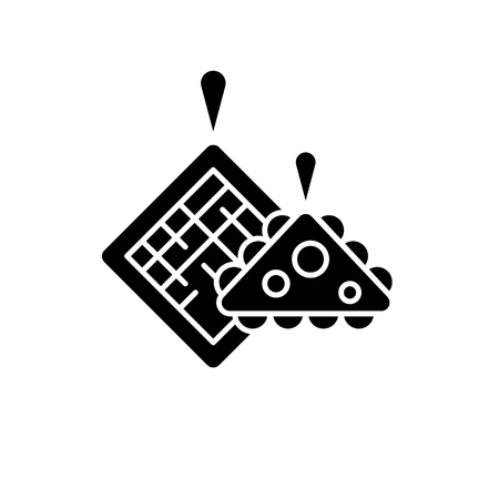 Pot holders black icon, concept vector sign on isolated background. Pot holders illustration, symbolのイラスト素材