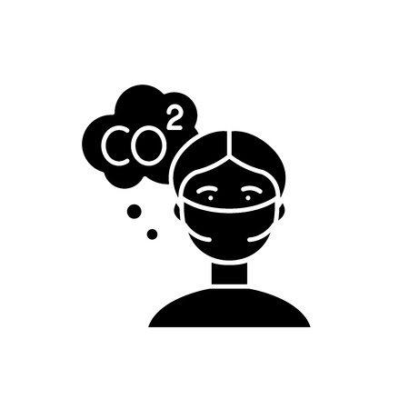 Air pollution black icon, concept vector sign on isolated background. Air pollution illustration, symbolのイラスト素材