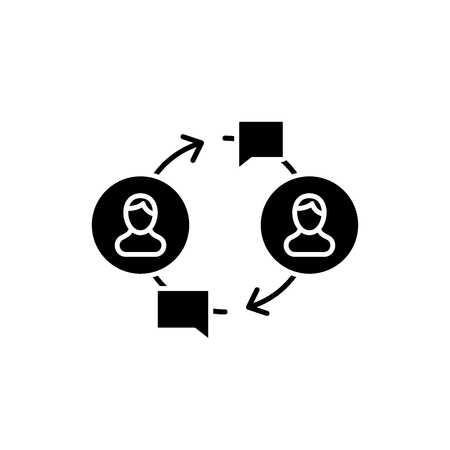 Community black icon, concept vector sign on isolated background. Community illustration, symbolのイラスト素材