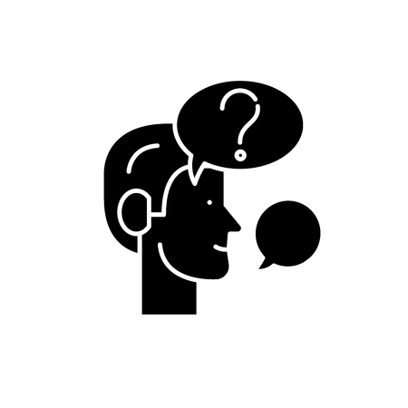 Enigma black icon, concept vector sign on isolated background. Enigma illustration, symbolのイラスト素材