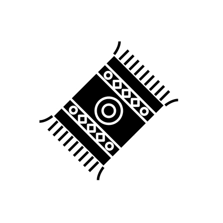 Mat black icon, concept vector sign on isolated background. Mat illustration, symbolのイラスト素材