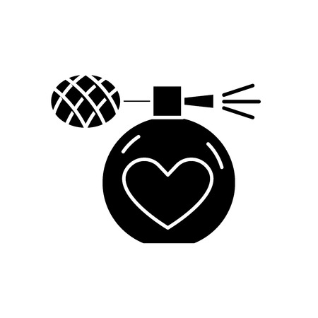 Perfumery black icon, concept vector sign on isolated background. Perfumery illustration, symbolのイラスト素材