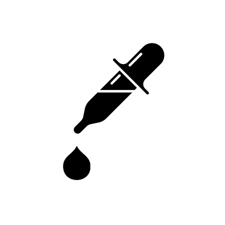 Eye drops black icon, concept vector sign on isolated background. Eye drops illustration, symbolのイラスト素材