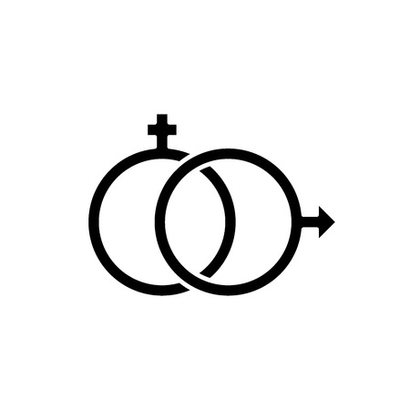 Sexology black icon, concept vector sign on isolated background. Sexology illustration, symbolのイラスト素材