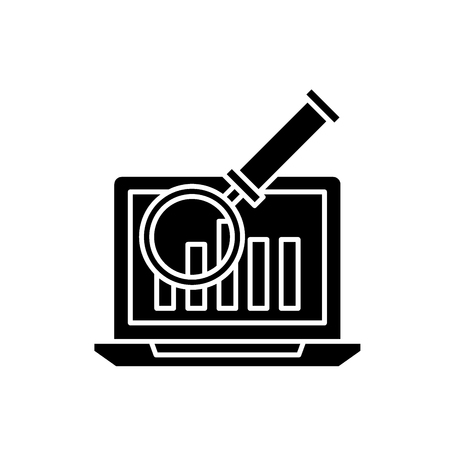 Electronic accounting system black icon, concept vector sign on isolated background. Electronic accounting system illustration, symbolのイラスト素材