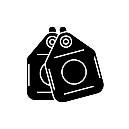 Vacuum cleaner bags black icon, concept vector sign on isolated background. Vacuum cleaner bags illustration, symbolのイラスト素材