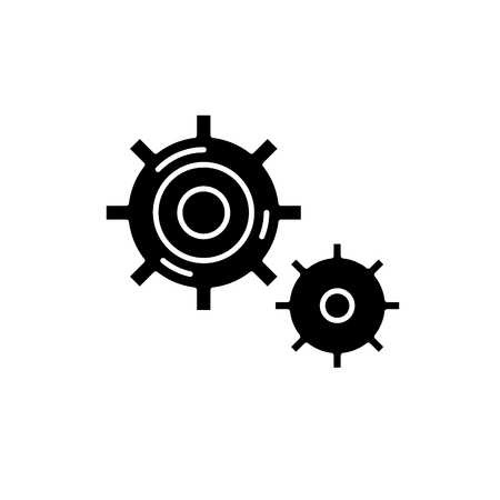 Business processes black icon, concept vector sign on isolated background. Business processes illustration, symbolの写真素材