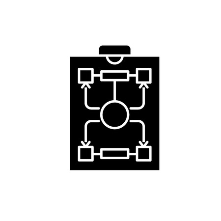 Organizational structure black icon, concept vector sign on isolated background. Organizational structure illustration, symbolの写真素材