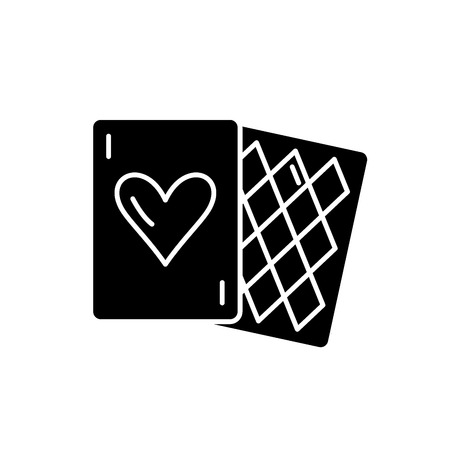 Card games black icon, concept vector sign on isolated background. Card games illustration, symbolのイラスト素材
