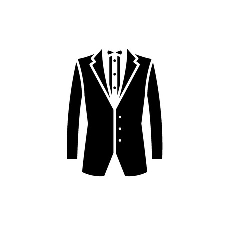 Business jacket black icon, concept vector sign on isolated background. Business jacket illustration, symbolのイラスト素材