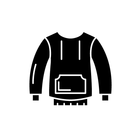 Sportswear black icon, concept vector sign on isolated background. Sportswear illustration, symbolのイラスト素材