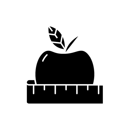 Diet black icon, concept vector sign on isolated background. Diet illustration, symbolのイラスト素材