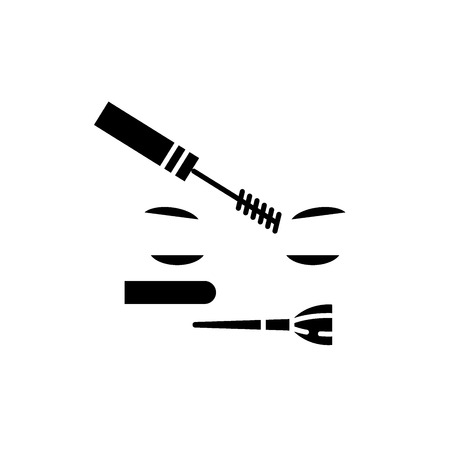 Maquillage black icon, concept vector sign on isolated background. Maquillage illustration, symbolのイラスト素材