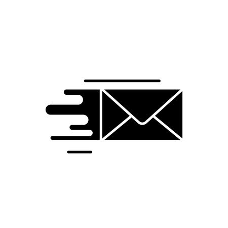 Fast delivery black icon, concept vector sign on isolated background. Fast delivery illustration, symbolのイラスト素材