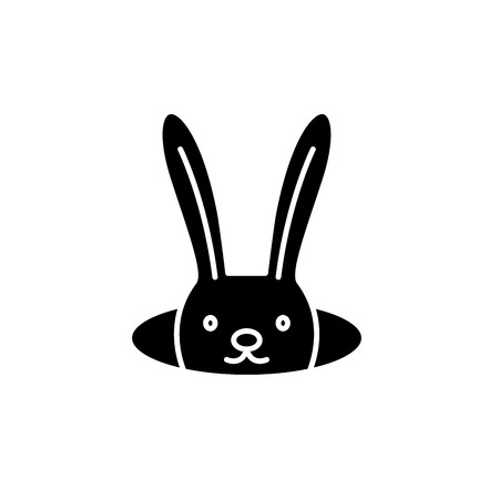 Conjure hare black icon, concept vector sign on isolated background. Conjure hare illustration, symbolのイラスト素材