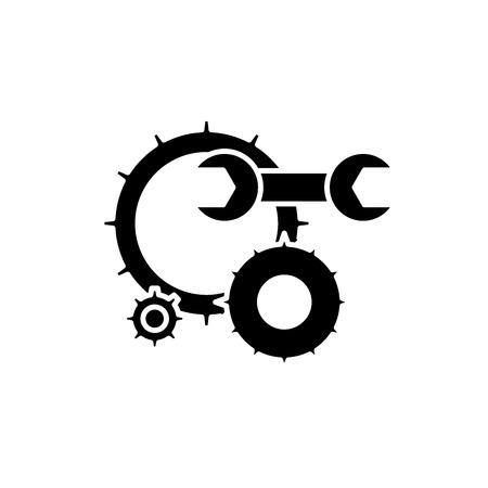 Engineering support black icon, concept vector sign on isolated background. Engineering support illustration, symbolのイラスト素材