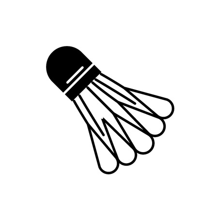 Badminton shuttlecock black icon, concept vector sign on isolated background. Badminton shuttlecock illustration, symbolのイラスト素材