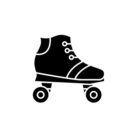 Roller skates black icon, concept vector sign on isolated background. Roller skates illustration, symbolのイラスト素材