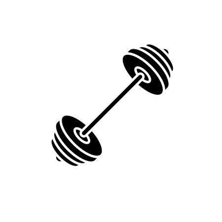 Powerlifting bar black icon, concept vector sign on isolated background. Powerlifting bar illustration, symbolのイラスト素材