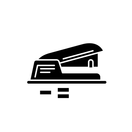 Hole puncher black icon, concept vector sign on isolated background. Hole puncher illustration, symbolのイラスト素材