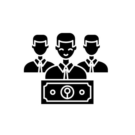 Wage black icon, concept vector sign on isolated background. Wage illustration, symbolのイラスト素材