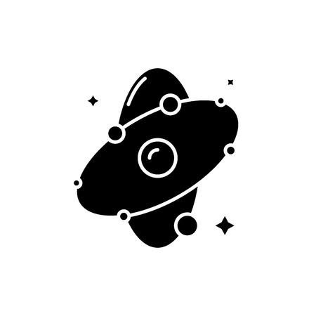 Molecule black icon, concept vector sign on isolated background. Molecule illustration, symbolのイラスト素材