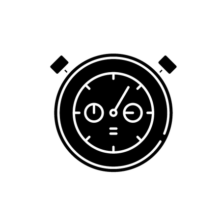 Working date black icon, concept vector sign on isolated background. Working date illustration, symbolのイラスト素材