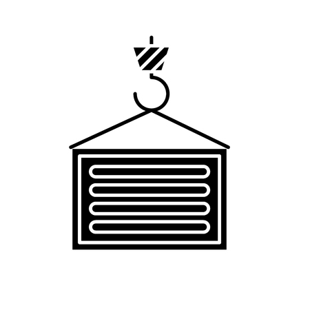Container black icon, concept vector sign on isolated background. Container illustration, symbolのイラスト素材