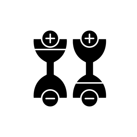 Energy charge black icon, concept vector sign on isolated background. Energy charge illustration, symbolのイラスト素材