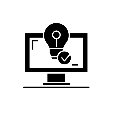 Business solutions black icon, concept vector sign on isolated background. Business solutions illustration, symbolのイラスト素材