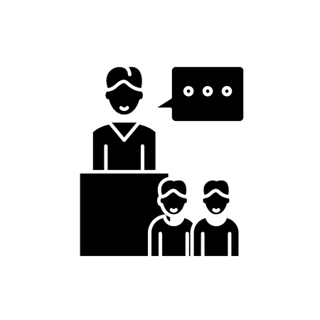 Seminar black icon, concept vector sign on isolated background. Seminar illustration, symbolのイラスト素材