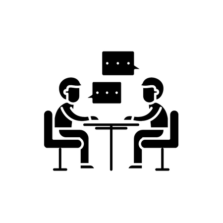 Consulting black icon, concept vector sign on isolated background. Consulting illustration, symbolのイラスト素材