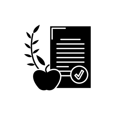 Balanced diet black icon, concept vector sign on isolated background. Balanced diet illustration, symbolのイラスト素材