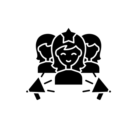 Motivation management black icon, concept vector sign on isolated background. Motivation management illustration, symbolのイラスト素材