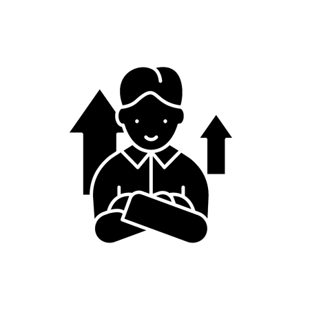 Starter black icon, concept vector sign on isolated background. Starter illustration, symbolのイラスト素材