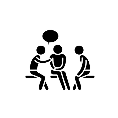 Mentorship black icon, concept vector sign on isolated background. Mentorship illustration, symbolのイラスト素材