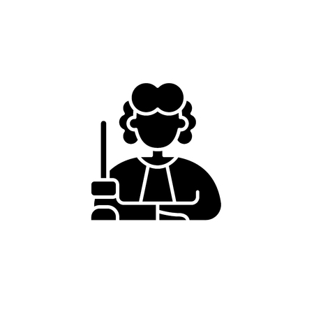 Judge black icon, concept vector sign on isolated background. Judge illustration, symbolのイラスト素材
