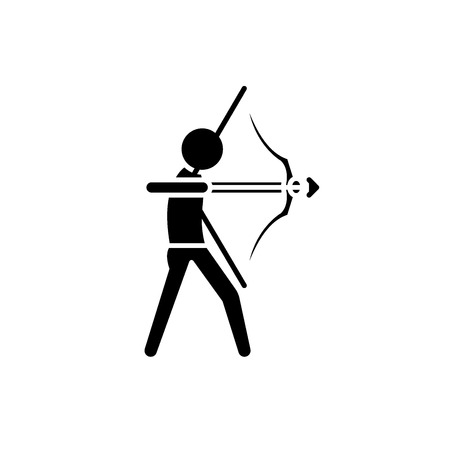 Purposefulness black icon, concept vector sign on isolated background. Purposefulness illustration, symbolのイラスト素材